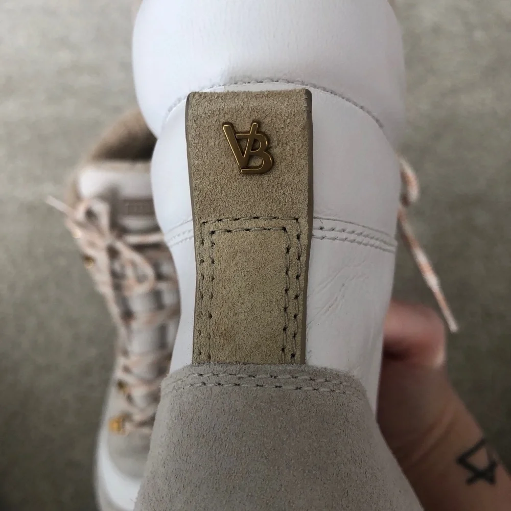 Veronica Beard Galina Boot In White And Snow Leather Lace up Boots Size 10.5